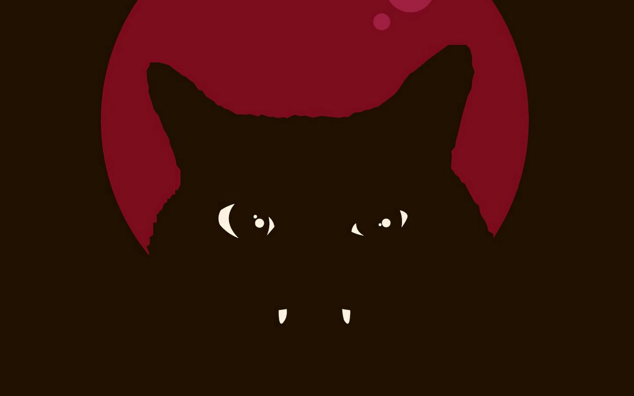 1280x800 Wallpaper cat, fangs, dark, art, vector