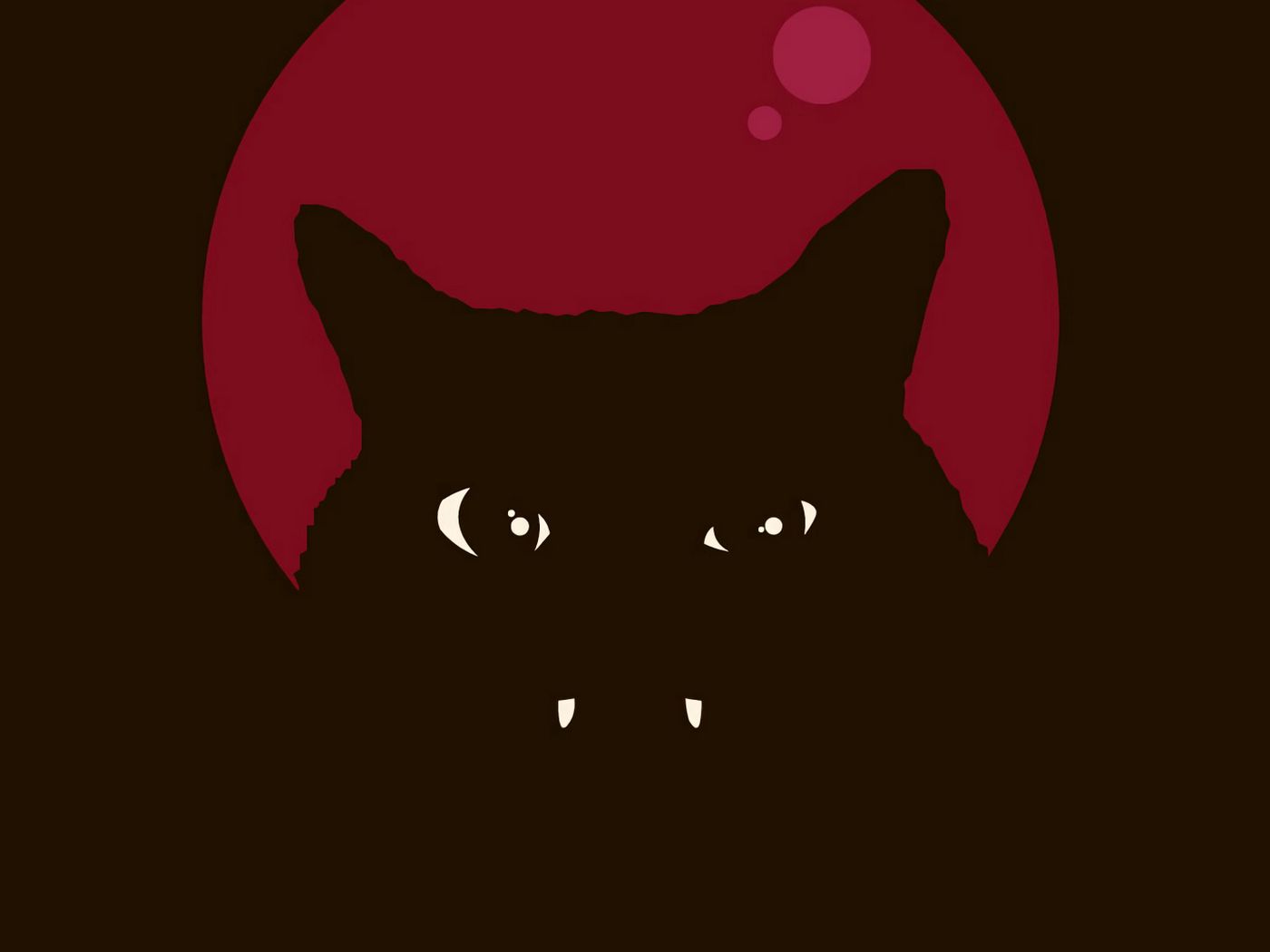 1400x1050 Wallpaper cat, fangs, dark, art, vector