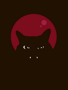 Preview wallpaper cat, fangs, dark, art, vector