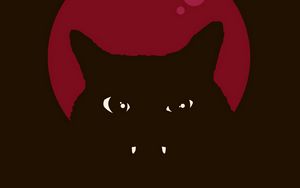 Preview wallpaper cat, fangs, dark, art, vector