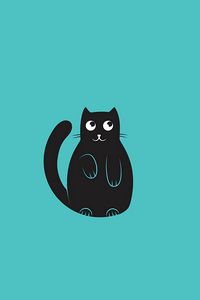 Preview wallpaper cat, funny, art, vector, minimalism