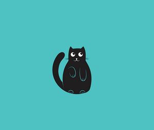 Preview wallpaper cat, funny, art, vector, minimalism