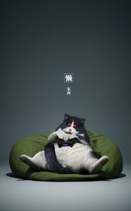 Preview wallpaper cat, gamepad, funny, cool, gamer
