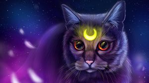 Preview wallpaper cat, glance, art, symbol, glow