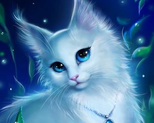 Preview wallpaper cat, glance, pendant, cute, art