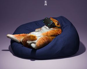 Preview wallpaper cat, glasses, virtual reality, funny, cool