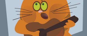 Preview wallpaper cat, guitar, vector, musician