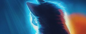 Preview wallpaper cat, light, art, rays, glow