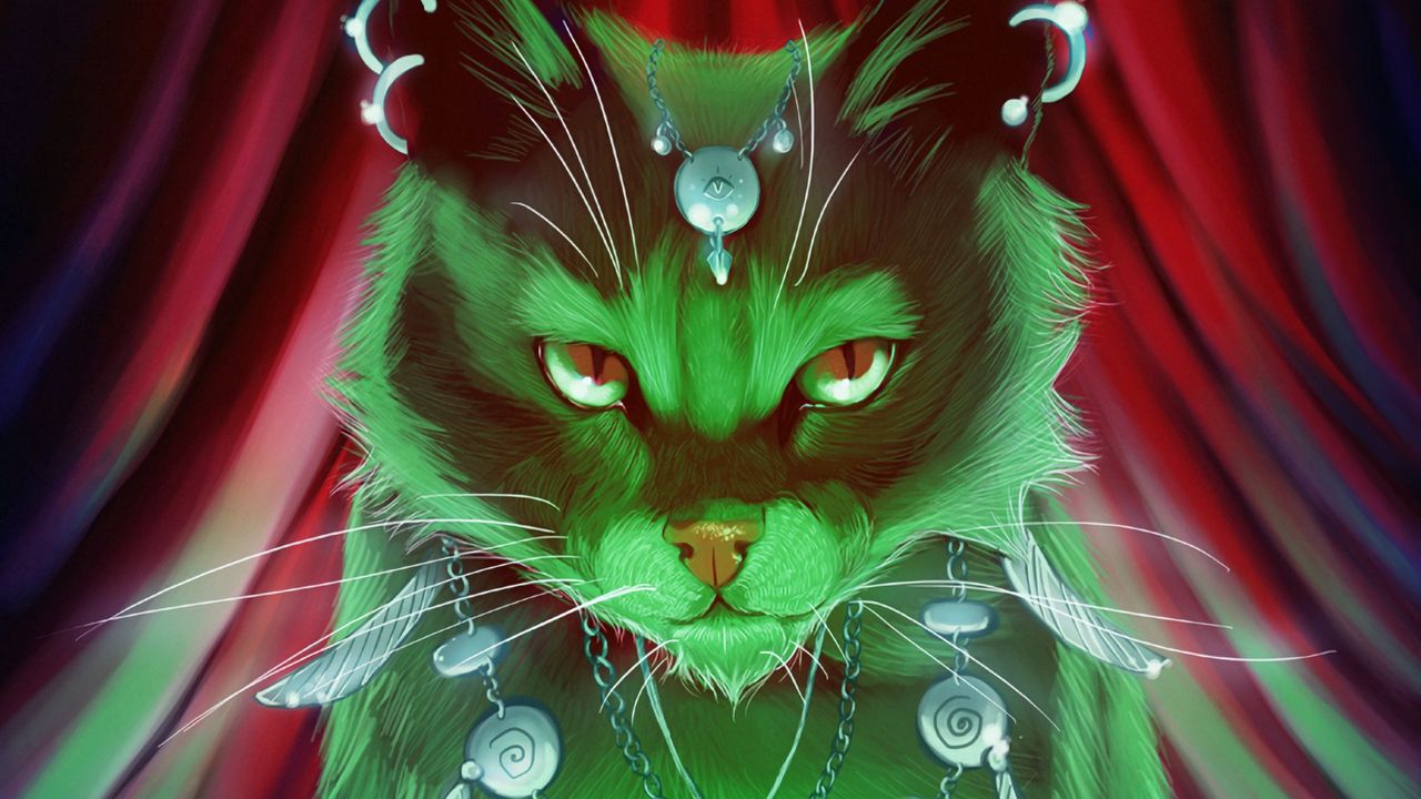 Wallpaper cat, magic, art, shaman