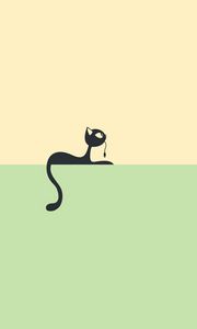 Preview wallpaper cat, minimalism, vector, wire