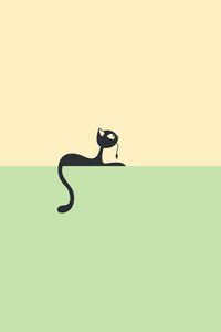 Preview wallpaper cat, minimalism, vector, wire