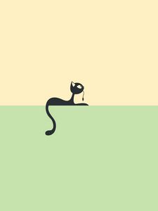 Preview wallpaper cat, minimalism, vector, wire