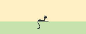 Preview wallpaper cat, minimalism, vector, wire