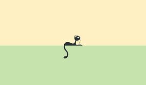 Preview wallpaper cat, minimalism, vector, wire