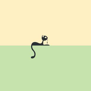 Preview wallpaper cat, minimalism, vector, wire