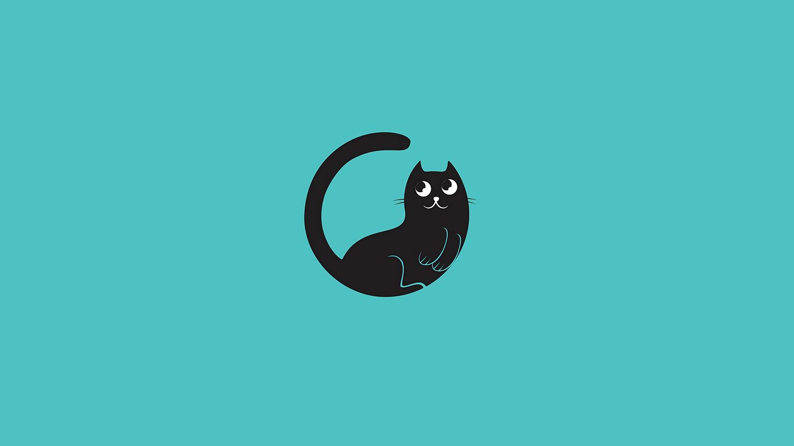 Download wallpaper 1600x900 cat, minimalism, vector, art widescreen 16: ...