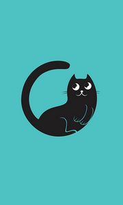 Preview wallpaper cat, minimalism, vector, art