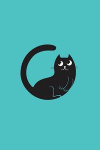 Preview wallpaper cat, minimalism, vector, art