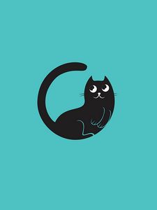 Preview wallpaper cat, minimalism, vector, art