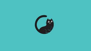 Preview wallpaper cat, minimalism, vector, art