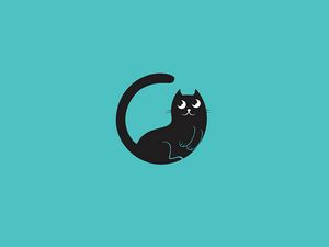 Preview wallpaper cat, minimalism, vector, art