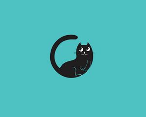 Preview wallpaper cat, minimalism, vector, art