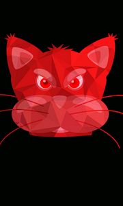 Preview wallpaper cat, muzzle, art, red, pink