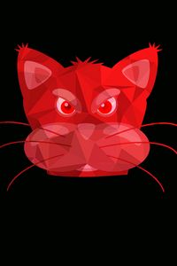 Preview wallpaper cat, muzzle, art, red, pink
