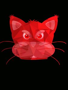 Preview wallpaper cat, muzzle, art, red, pink
