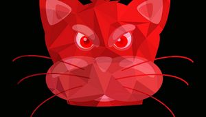 Preview wallpaper cat, muzzle, art, red, pink