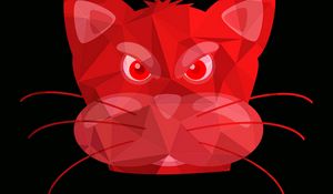 Preview wallpaper cat, muzzle, art, red, pink