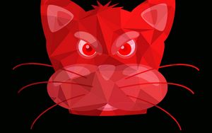 Preview wallpaper cat, muzzle, art, red, pink