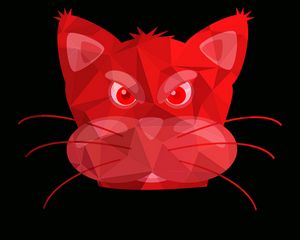 Preview wallpaper cat, muzzle, art, red, pink