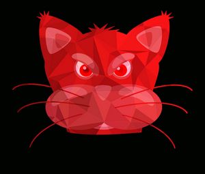 Preview wallpaper cat, muzzle, art, red, pink