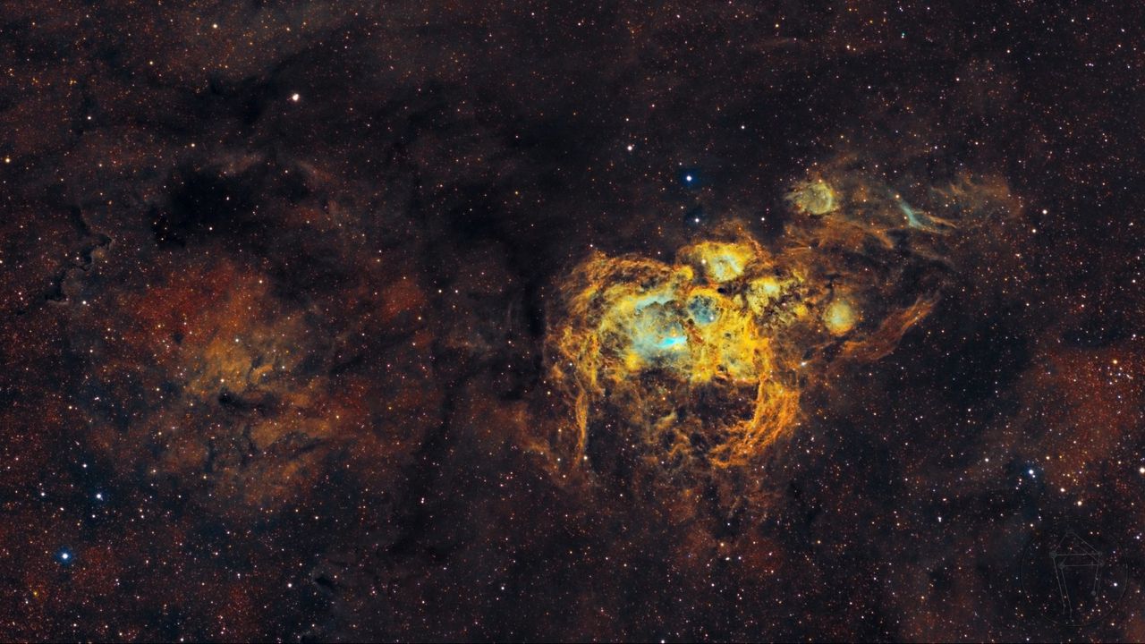 Wallpaper cat paw nebula, nebula, glow, stars, space