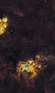 Preview wallpaper cat paw nebula, nebula, glow, stars, space