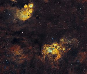 Preview wallpaper cat paw nebula, nebula, glow, stars, space