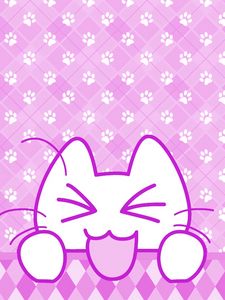 Preview wallpaper cat, protruding tongue, funny, art, vector