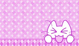 Preview wallpaper cat, protruding tongue, funny, art, vector