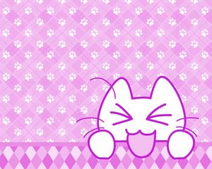 Preview wallpaper cat, protruding tongue, funny, art, vector