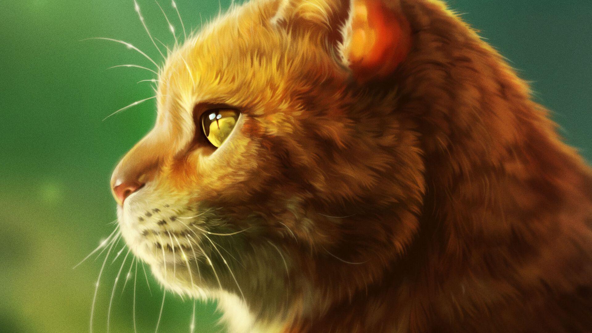 Огненно-рыжая кошка арт
