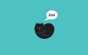 Preview wallpaper cat, sleep, art, vector