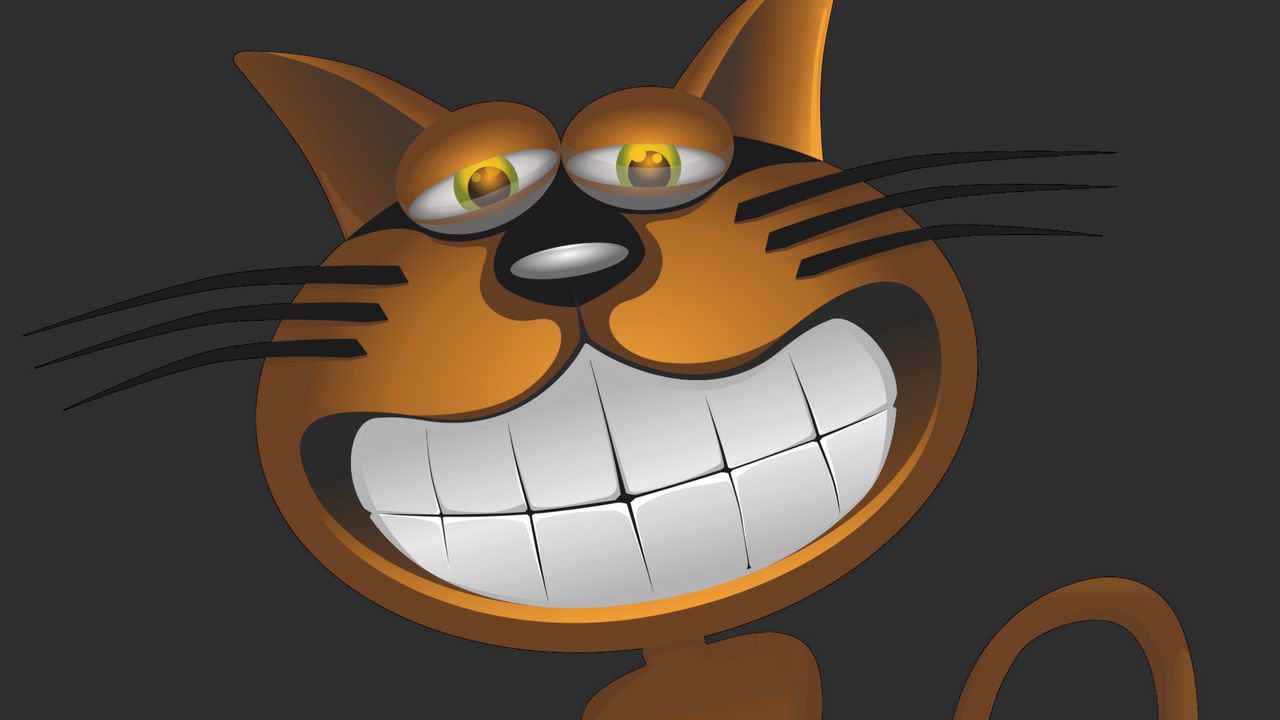 Wallpaper cat, smile, funny, caricature