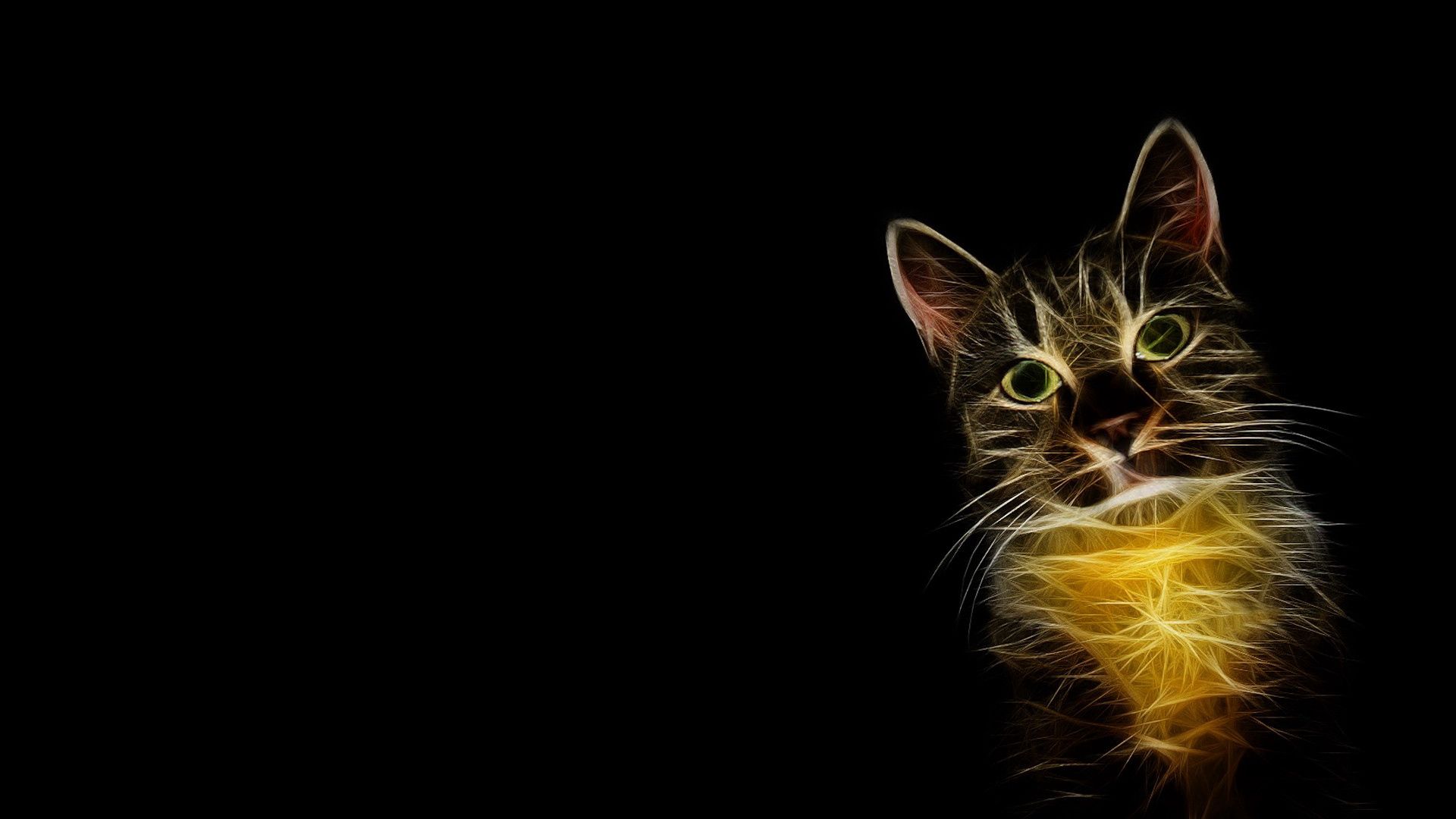 Download wallpaper 1920x1080 cat, smoke, drawing, line, shadow full hd, hdtv, fhd, 1080p hd