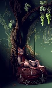 Preview wallpaper cat, tree, creativity, room