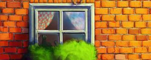 Preview wallpaper cat, window, house, art