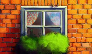 Preview wallpaper cat, window, house, art