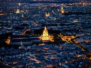 Preview wallpaper cathedral, city, buildings, lights, france