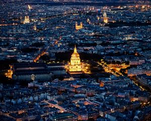 Preview wallpaper cathedral, city, buildings, lights, france