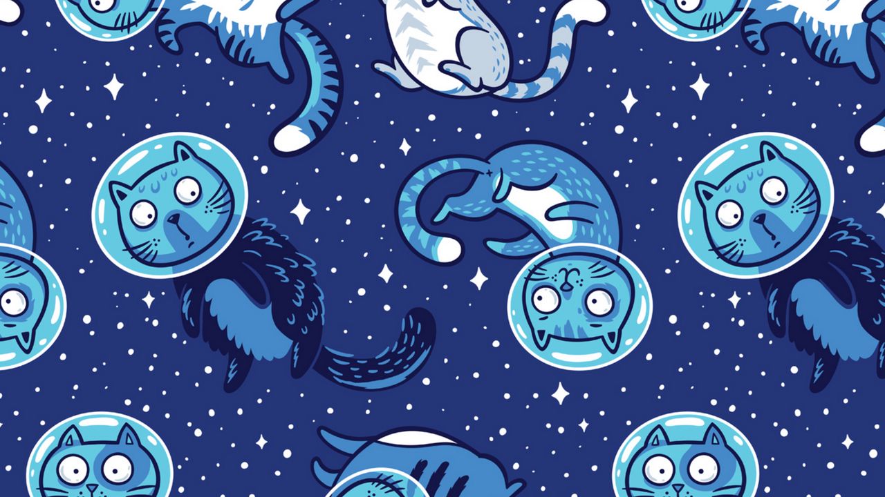 Wallpaper cats, astronauts, space suit, pattern